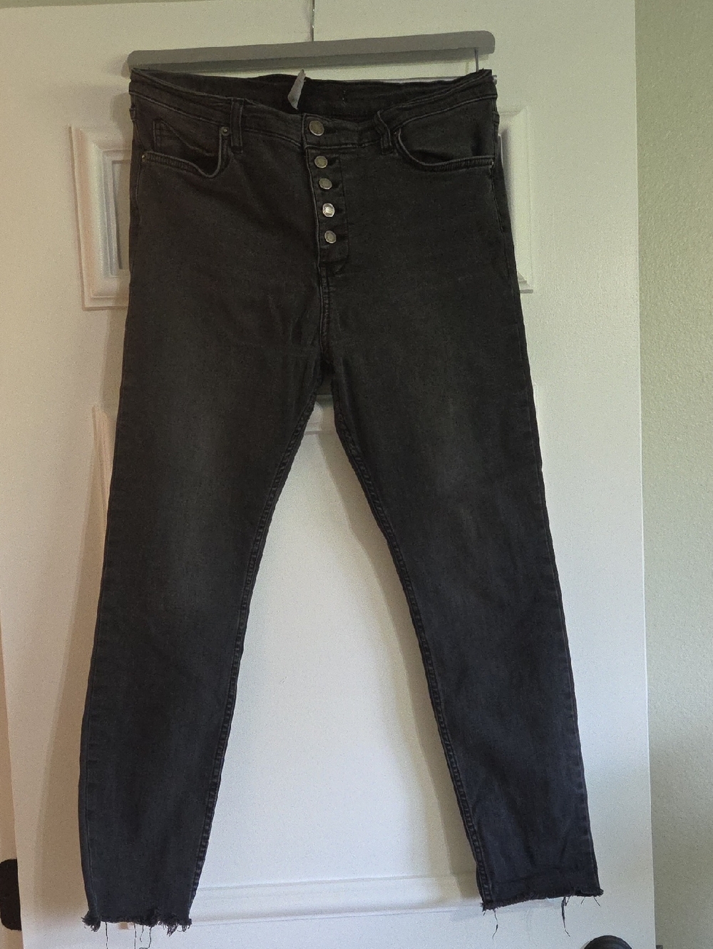 Free People Washed Black Button Fly Jeans Women's 31